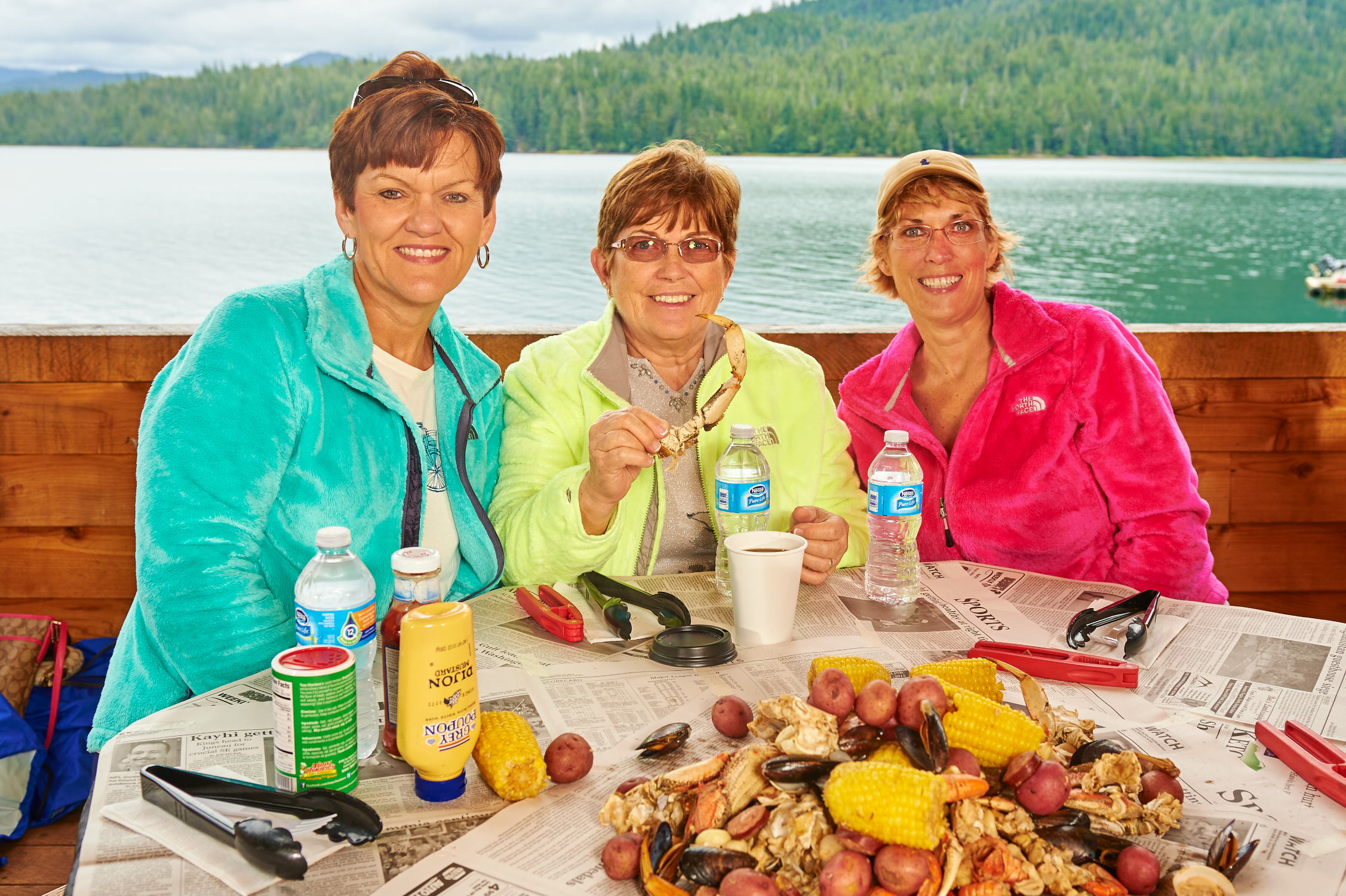 women enjoying a meal
